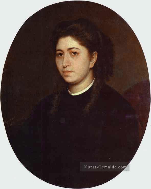Porträt einer jungen Frau gekleidet in schwarzem Samt demokratisch Ivan Kramskoi Ölgemälde